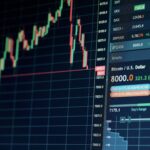 Kurs bitcoina i kurs dolara widoczny na wykresie na rynku forex