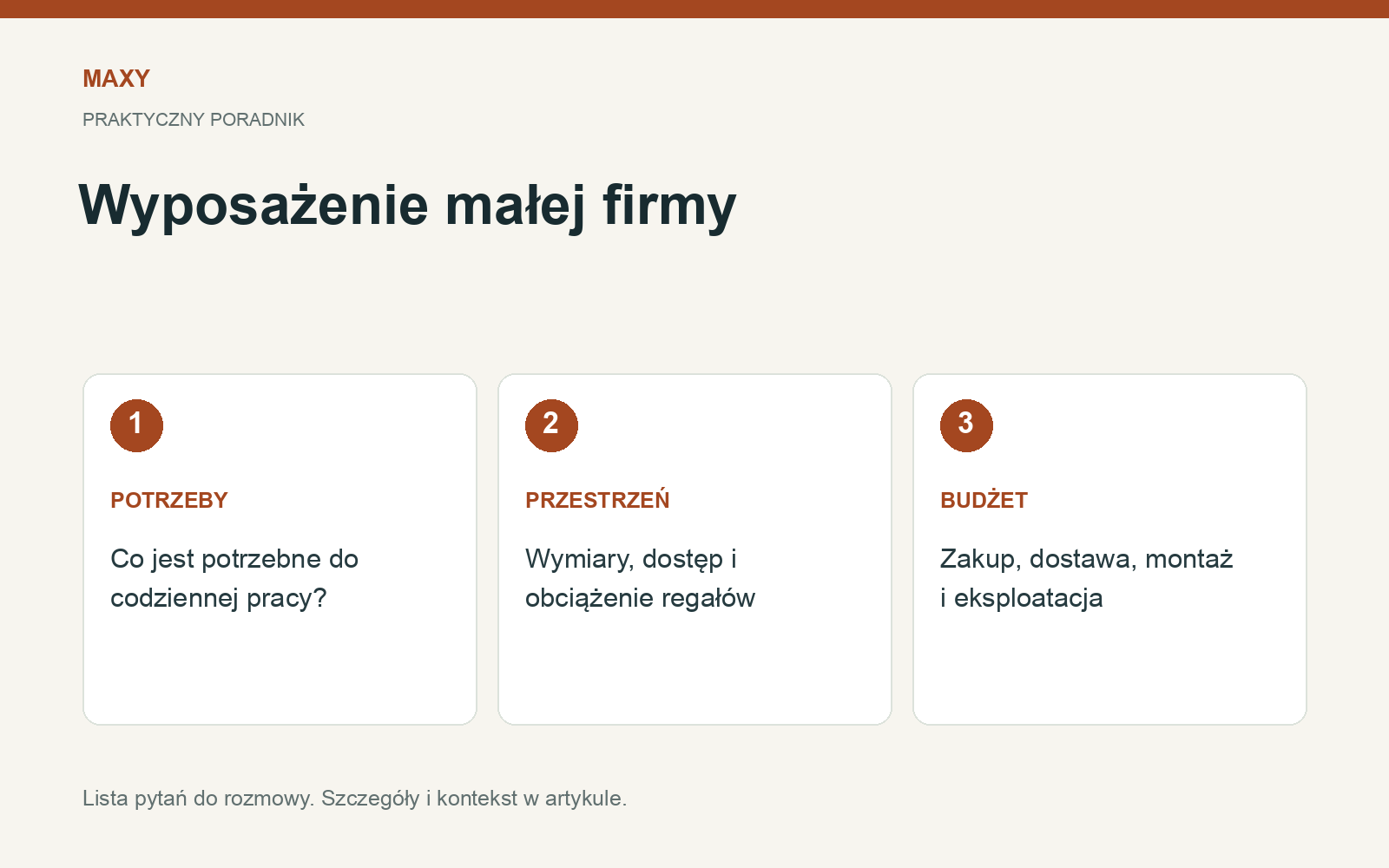 Budżet małej firmy: jak zaplanować wyposażenie biura i magazynu